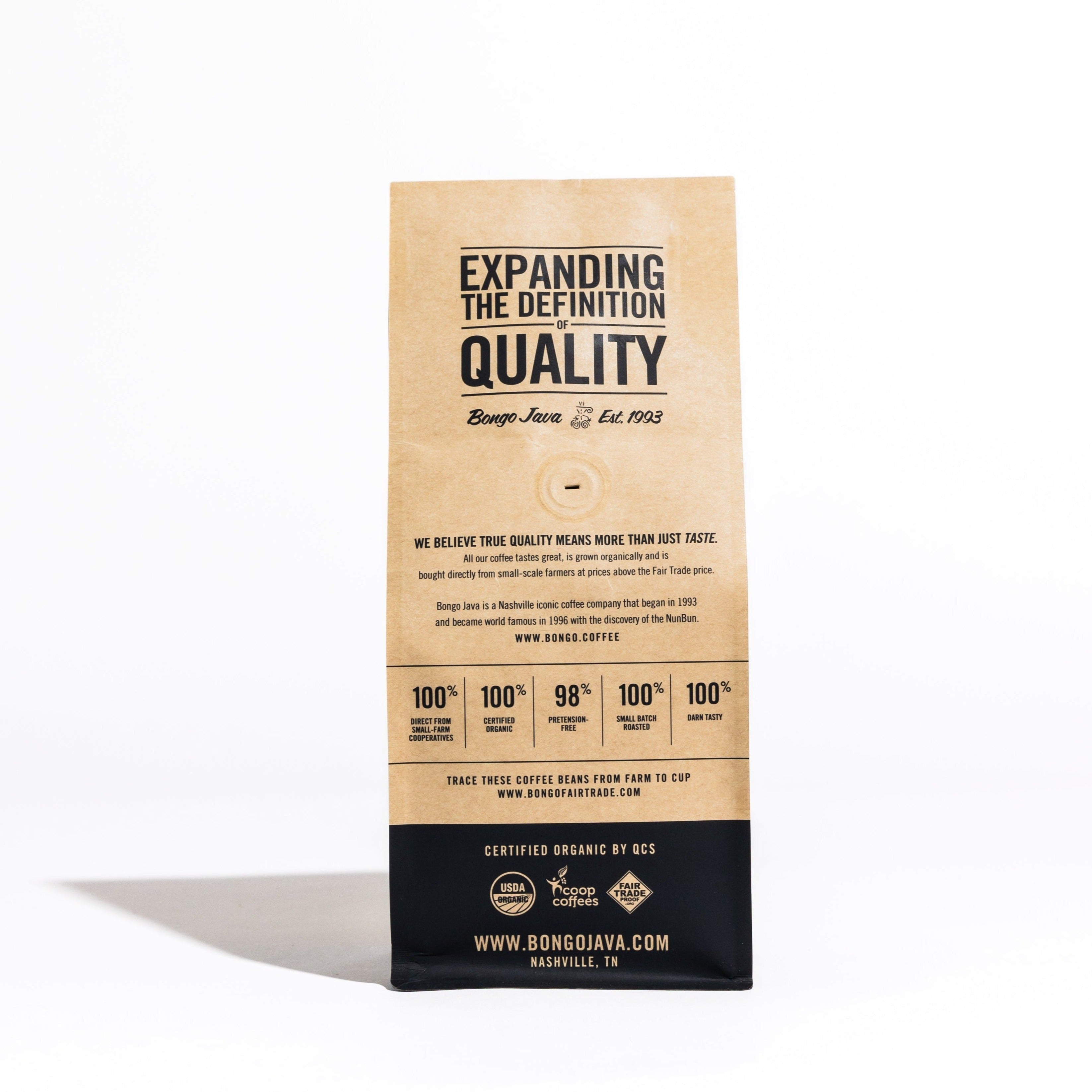 Logos for Bongo Java 10 FOR TENN organic and Fairtrade coffee, plus Co-op Coffees and Carbon Climate.